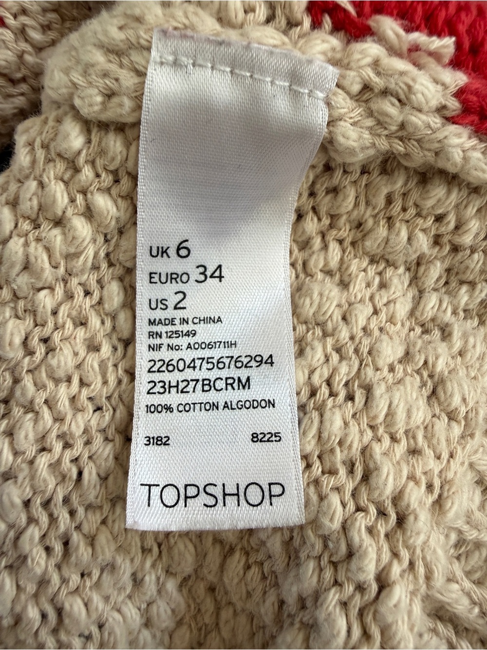 Vintage Topshop Abstract Union Jack Pullover Sweater - US 2 - Picture 4 of 6